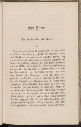 Erste Periode. Der Kupferstecher und Maler.