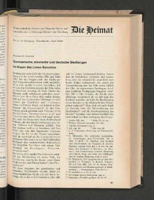 Germanische, slawische und deutsche Siedlungen im Raum des Limes Saxoniae
