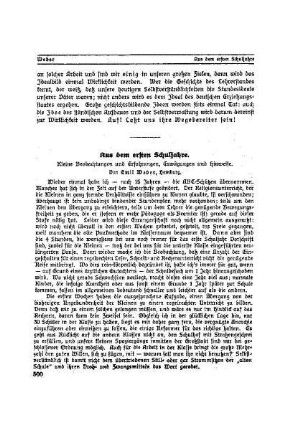 Aus dem ersten Schuljahre