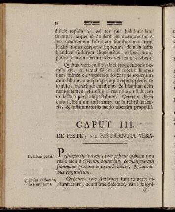 Caput III. De Peste, seu Pestilentia Vera.
