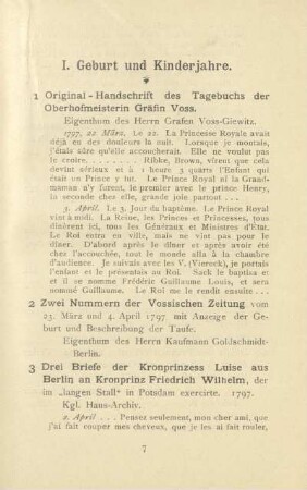 I. Geburt und Kinderjahre
