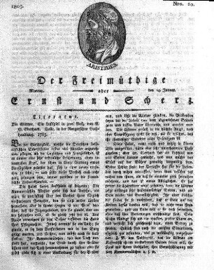 Nro. 10, Montag, den 14. Januar 1805