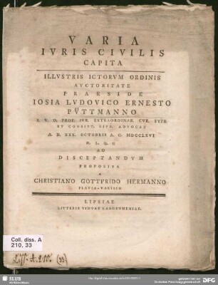 Varia Iuris Civilis Capita