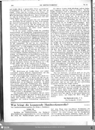 Was bringt die kommende Handwerksnovelle? (Fortsetzung)