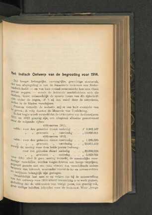Het Indisch Ontwerp van de begrooting voor 1914.
