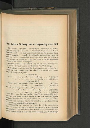 Het Indisch Ontwerp van de begrooting voor 1914.