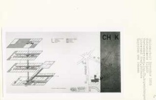 Chirurgische Klinik, Berlin-Nikolassee (Diplomarbeit bei Kurt Dübbers): Lageplan 1:1000 und Funktionsschema
