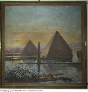 Ägyptische Phantasie-Vedute mit Pyramiden und Obelisken aus der Casa Bartholdy - Paesaggio egiziano con piramidi