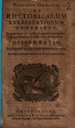 De rhetoricarum exercitationum generibus dissertatio