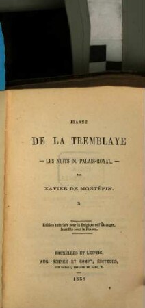 Jeanne de la Tremblaye : les nuits du Palais-Royal, 3