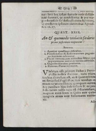 Quaest. XXIX. An & quomodo violatio foederis primi ...