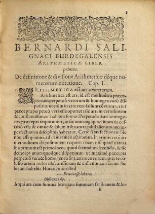 Bernardi Salignaci arithmeticae libri duo, et algebrae totidem : cum demonstrationibus