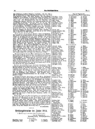 Prüfungstermine im Jahre 1914