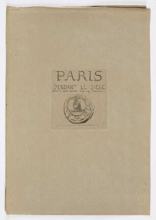 Paris pendant le siège, Titelblatt der Folge "Paris pendant le siège"
