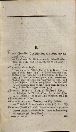 Das gelehrte Frankreich oder Lexicon der französischen Schriftsteller von 1771 - 1796, Zweiter Theil