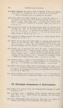 IX. Philologie européenne et dictionnaires
