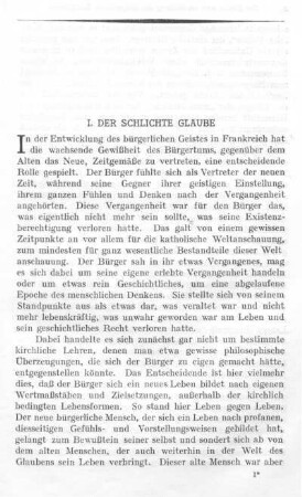 I. Der schlichte Glaube