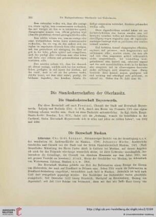 Die Standesherrschaften der Oberlausitz