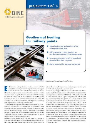 Geothermal heating for railway points.