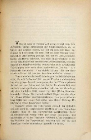 Über Tuberculose des Schädels