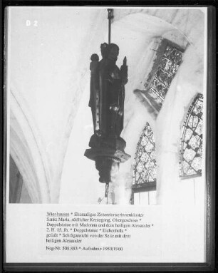 Doppelstatue mit Madonna und dem heiligen Alexander