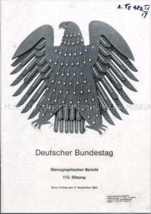 Kassette mit 2 Schallplatten zum Ende der sozial- liberalen Koalition, Textbeilage