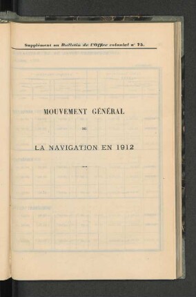 Mouvement Général De La Navigation En 1912.