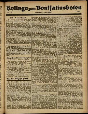Zweite Ausgabe vom Sonntag, den 04. Dezember 1932.