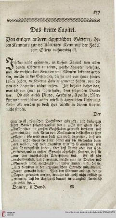 Das dritte Capitel: Von einigen andern ägyptischen Göttern