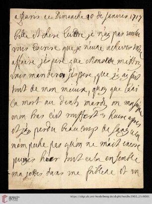 Elisabeth Charlotte (Liselotte) von der Pfalz - Briefe: Brief von Elisabeth Charlotte (Liselotte) von der Pfalz, Herzogin von Orléans, an Madame de Ludres