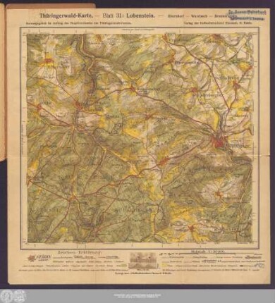 Thüringerwald-Karte. — Blatt 31: Lobenstein. — Ebersdorf — Wurzbach — Brennersgrün.