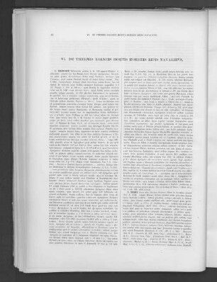 VI. De thermis balneis hortis horreis ripis navalibus.