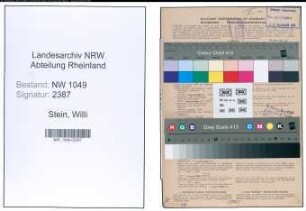 Entnazifizierung Willi Stein , geb. 12.04.1918 (Jurist)