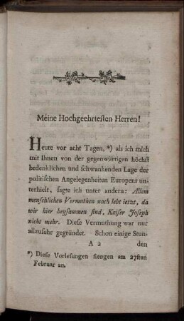 Meine Hochgeehrtesten Herren!
