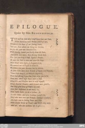 Epilogue. Spoke by Mrs. Bracegirdle.