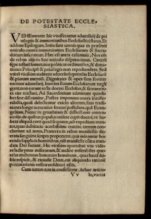 De Potestate Ecclesiastica.