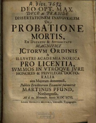 De probatione mortis