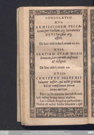 XVI. Remissionem Peccatorum per Verbum atq[ue] Sacramenta Deus largitur atq[ue] offert.