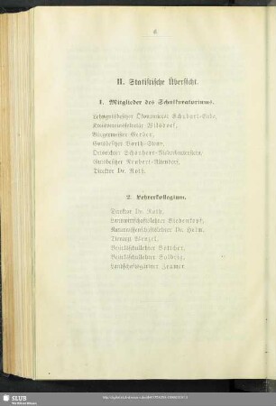 II. Statistische Übersicht