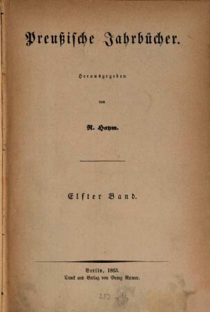 Preußische Jahrbücher. 11, 11. 1863