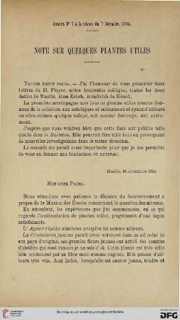 3.Ser. 5.1894: Note sur quelques plantes utiles