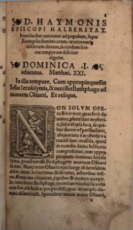 Homiliae in Evangelia dominicalia : pars hyem.