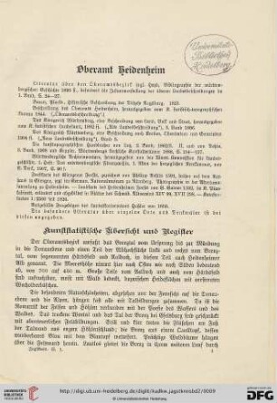 Kunststatistische Übersicht und Register
