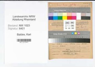 Entnazifizierung Karl Baldes , geb. 27.12.1906 (Schulrat)