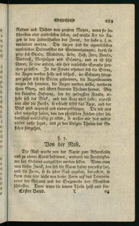 289-291, §7. Von der Nase