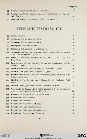 Teppiche, Textilien etc. (Nr. 94-137)