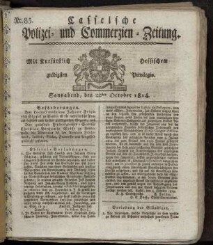Nr. 85, Sonnabend den 22sten October. 1814