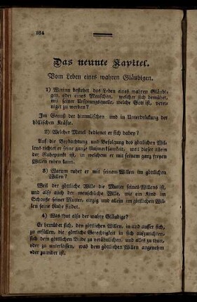 Das neunte Kapitel. Vom Leben eines wahren Gläubigen.