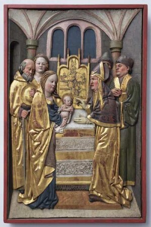 Ehemaliges Oberauroffer Hochaltarretabel — Geburt und Darbringung — Darbringung Christi im Tempel
