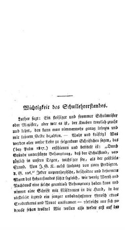 Wichtigkeit des Schullehrerstandes